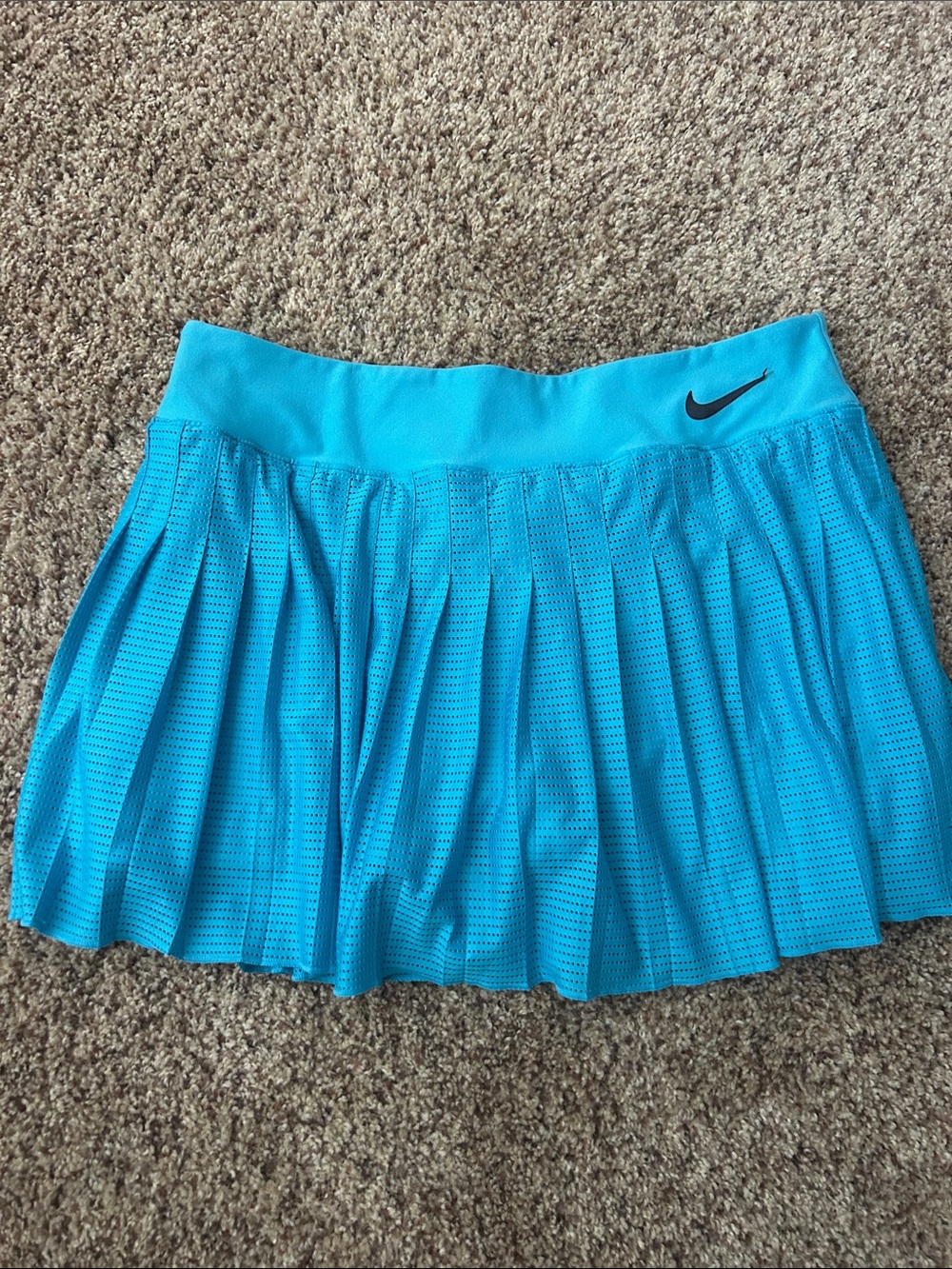 Nike Turquoise Pleated Tennis Skirt with Black Swoosh